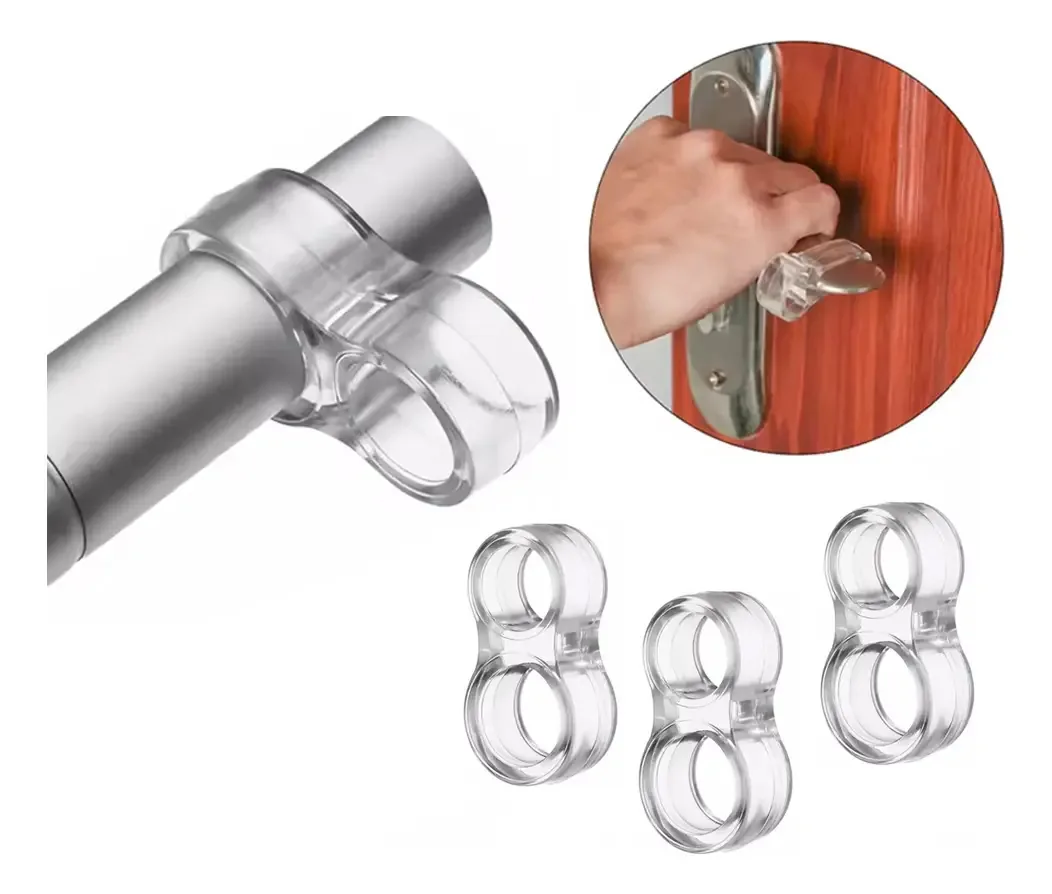 Protetor Maçaneta Porta Silicone Antimpacto 3 Peças