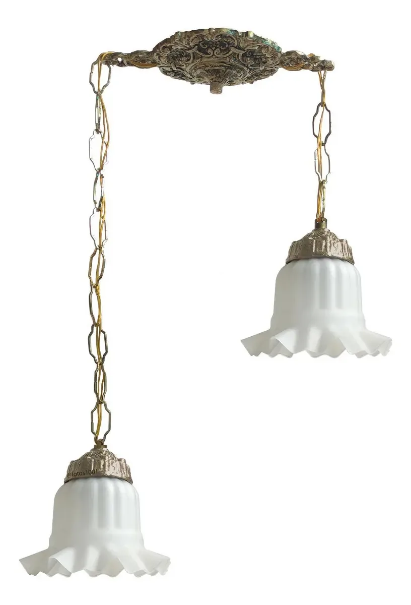 3x Pendente Tulipa Poptem 2 Lampadas Gourmet Metal
