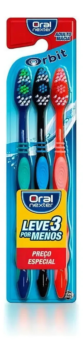 Escova Dental Nexter Orbit Cerdas Macias para Higiene Bucal Eficiente
