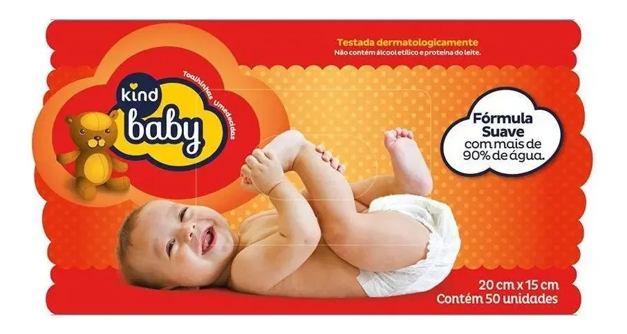 Toalhas Umedecidas Kind Baby Bebê Aloe Vera Sem Álcool Hipoalergênico