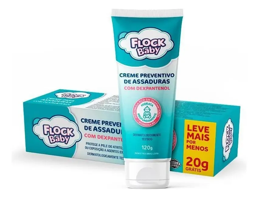 Pomada Assadura Flock Baby Hipoalergênica sem Fragrância 120g