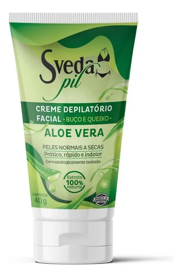 Creme Depilatório Facial Aloe Vera 100g Sveda Pil