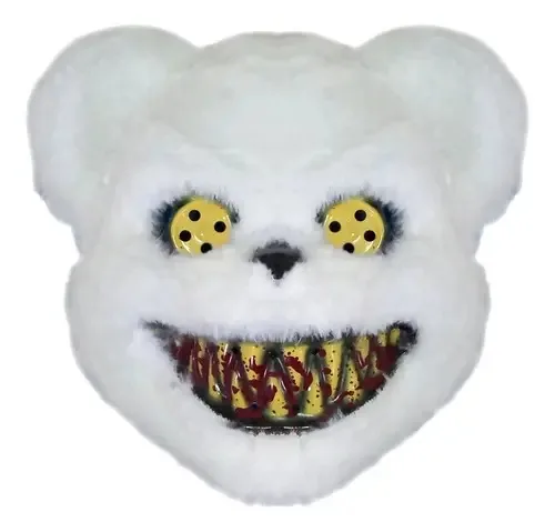 Máscara Urso Assassino Branco Pelúcia