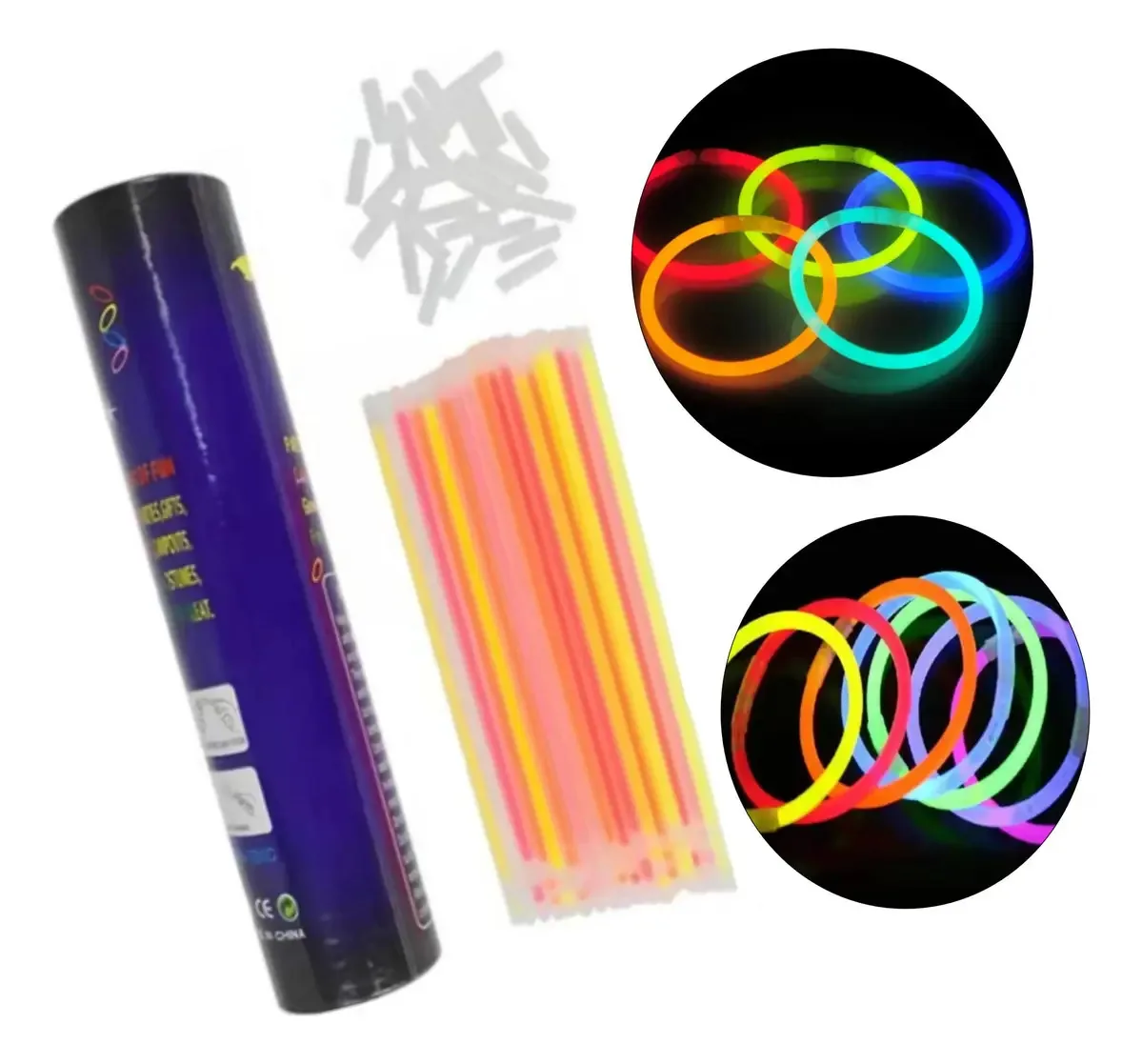 200 Pulseiras Festa Neon Glow Alto Brilho