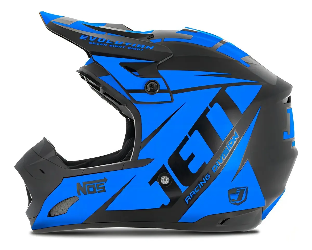 Capacete Enduro Cross Azul Jett Evolution