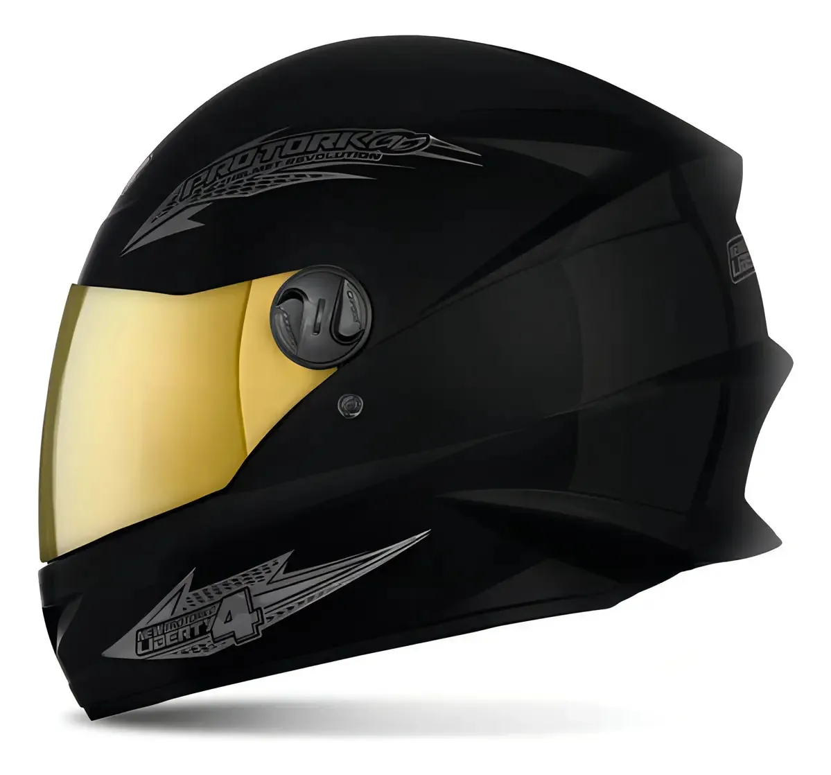 Capacete Pro Tork Fechado Viseira Dourada Em Cores Tamanho Do Capacete 60 Cor Preto