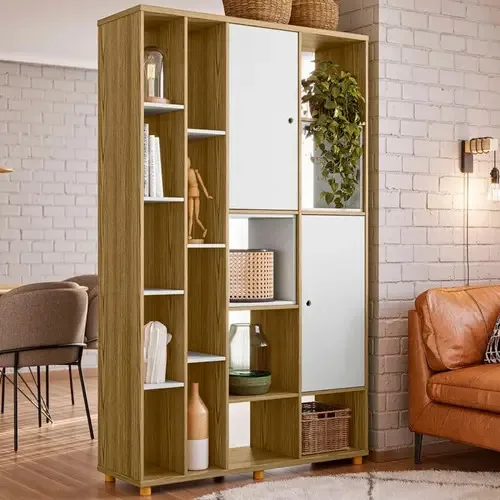 Estante Para Livros 2 Portas Freijó/preto 16003 - Olivar