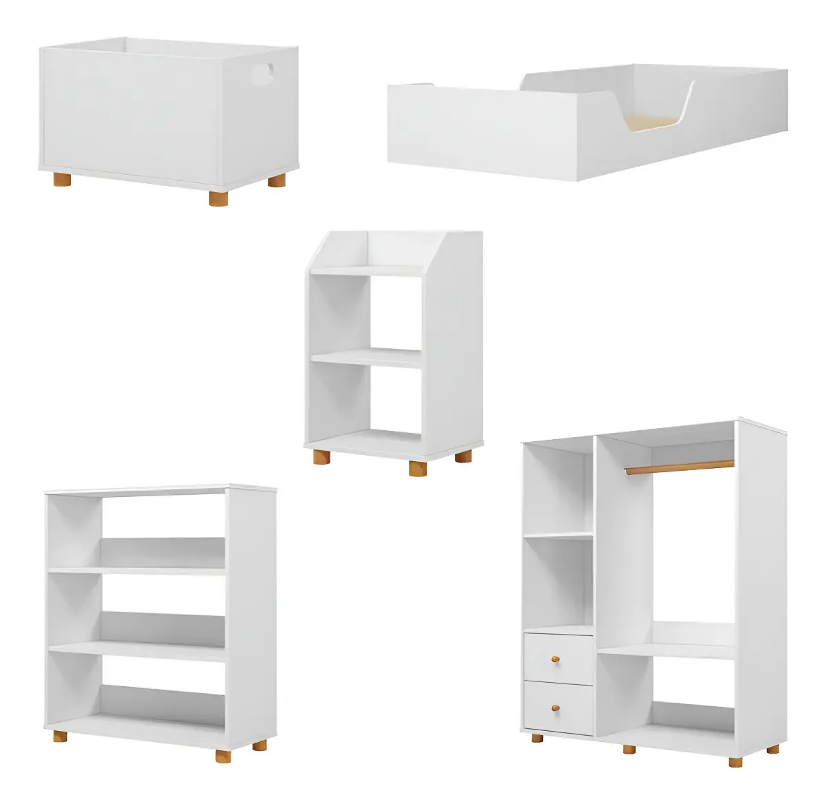 Quarto Infantil Completo Montessoriano 2 Gavetas Branco