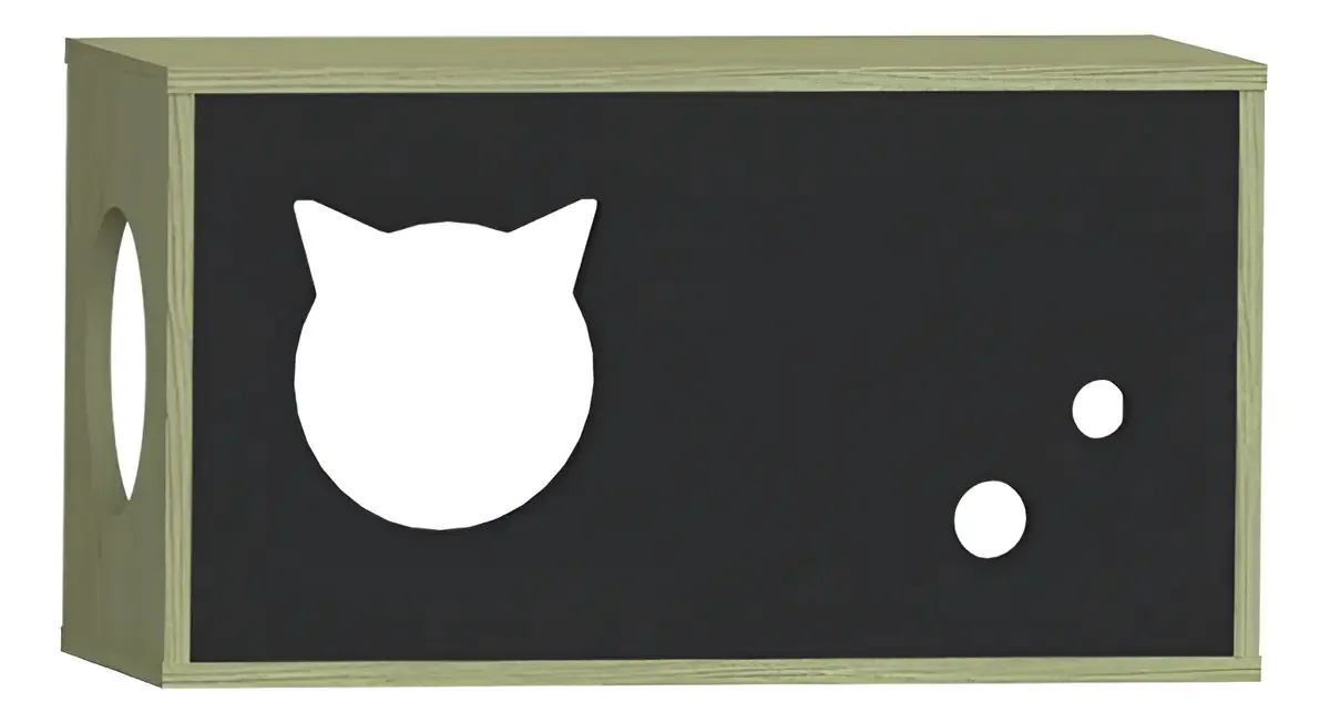 Nicho Pet Cat Pinus Preto - Olivar Móveis Cor Marrom