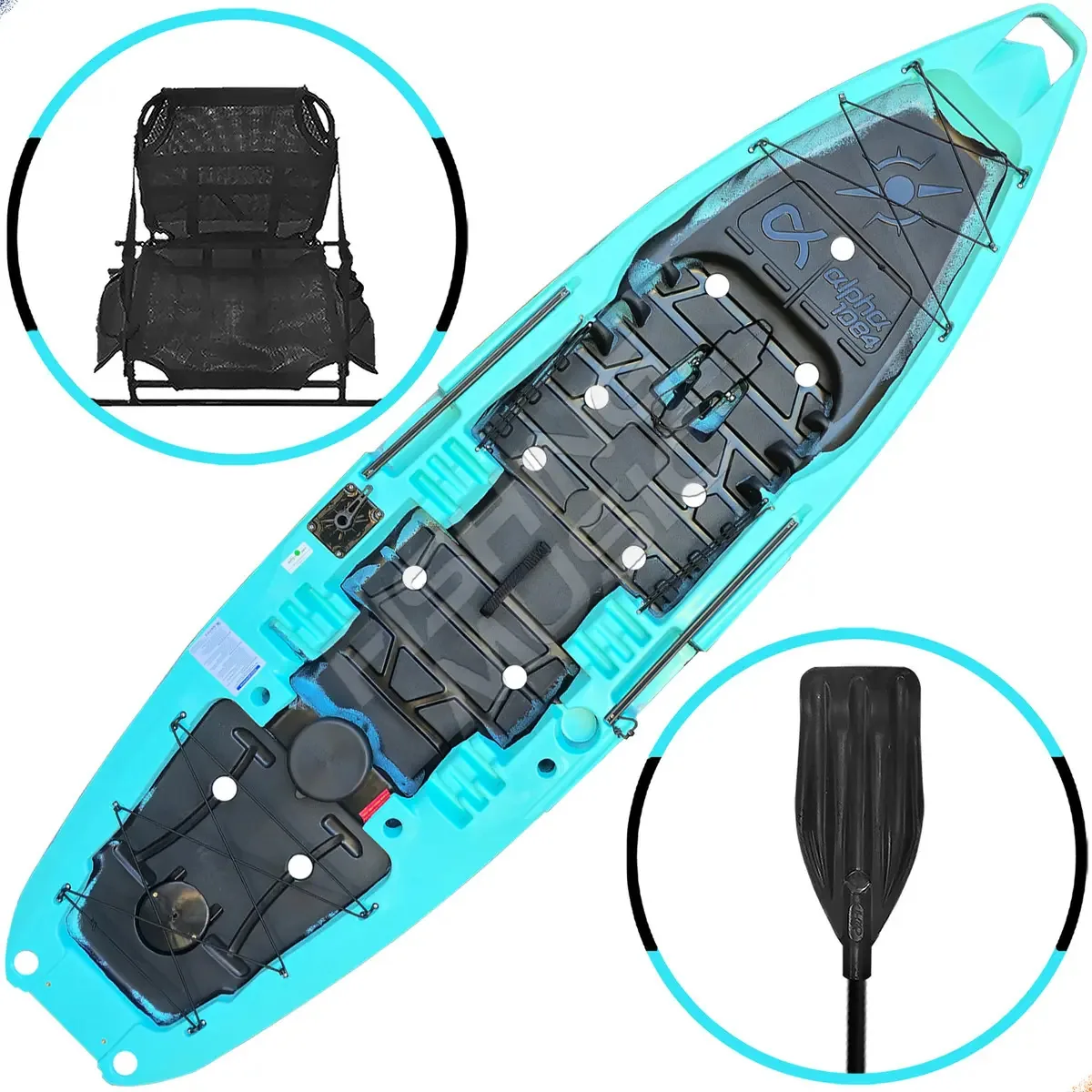 Caiaque Alpha 1084 Personalizado + Cadeira E Remo Cor Azul Mar/deck Preto