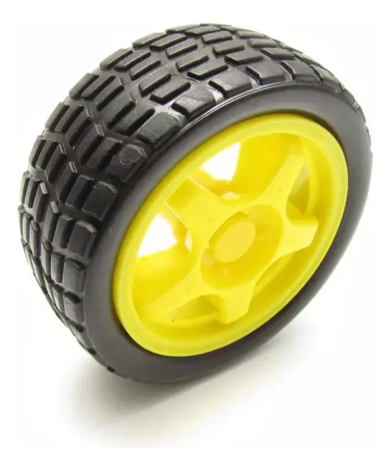 Roda + Pneu 65mm Para Robótica Arduino