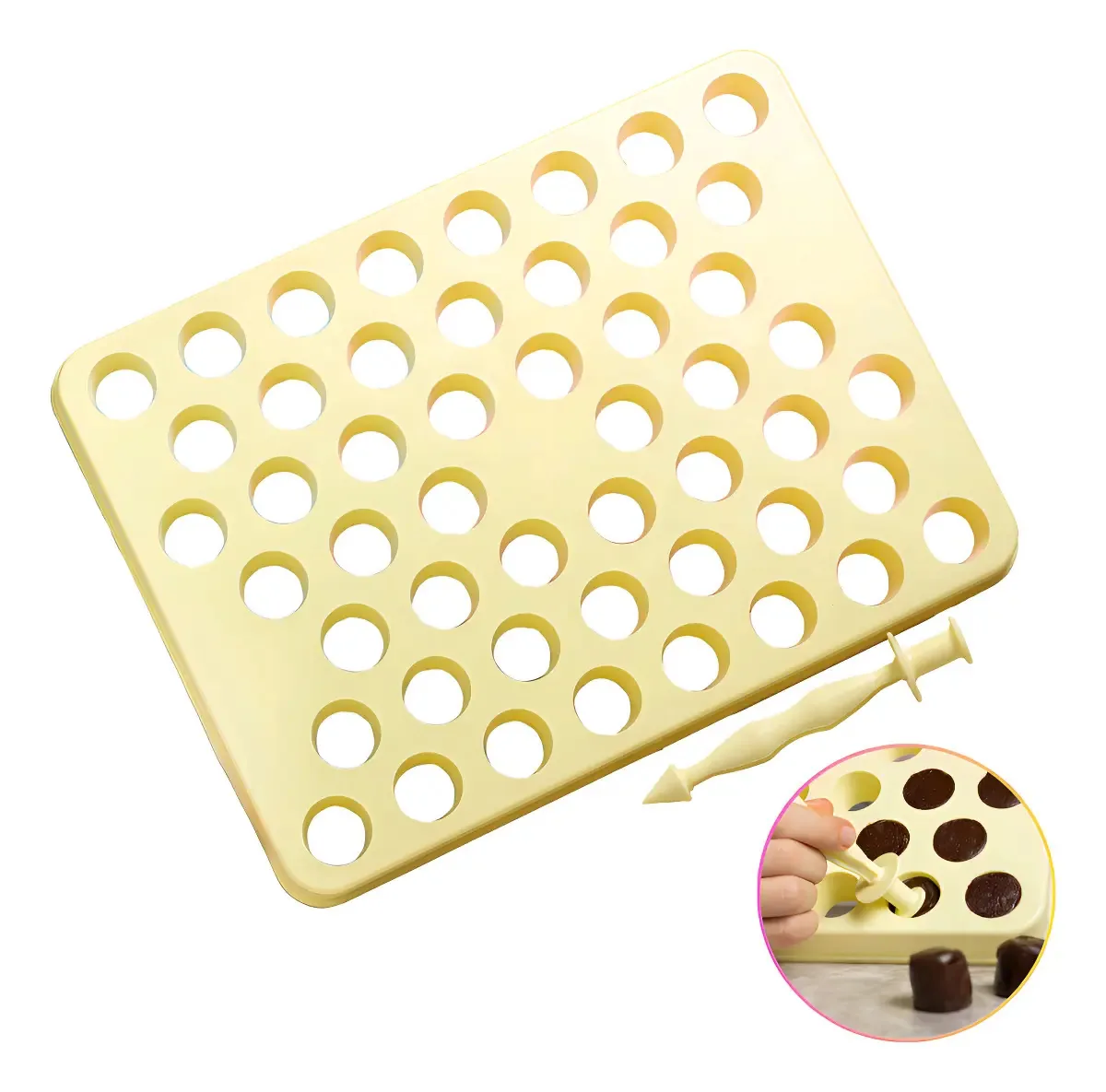 Placa Porcionadora Blue Star Para Brigadeiro 15g com Empurrador Amarela