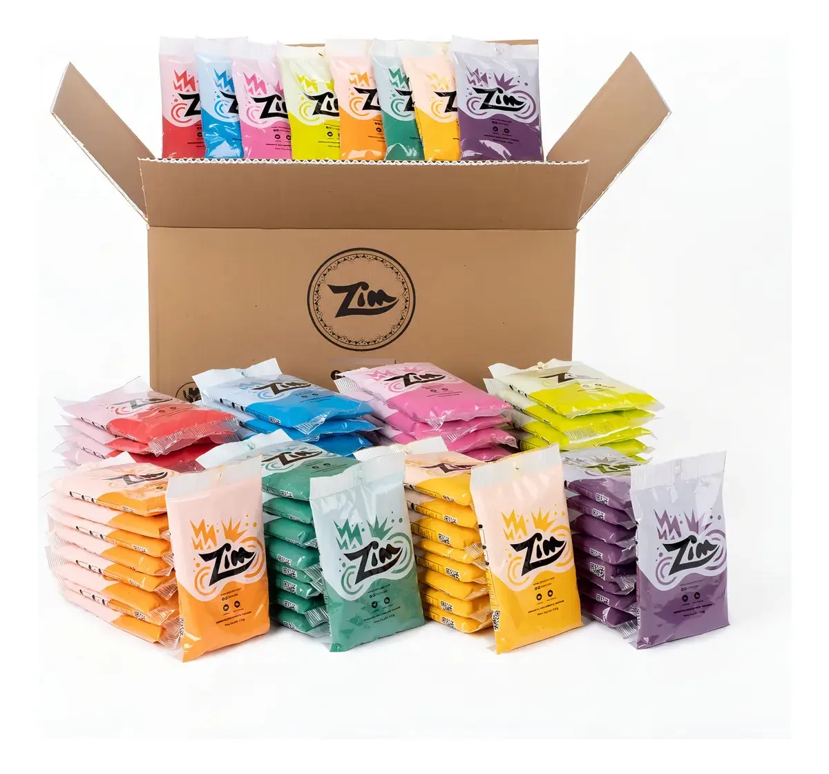Kit Pó Colorido Biodegradável 200 Unidades Para Festa Holi 50g