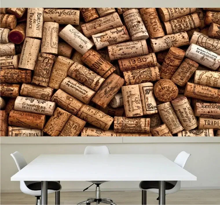 Adesivo Painel Papel De Parede Rolhas Cozinha Bar Vinho M11 Cor Colorido