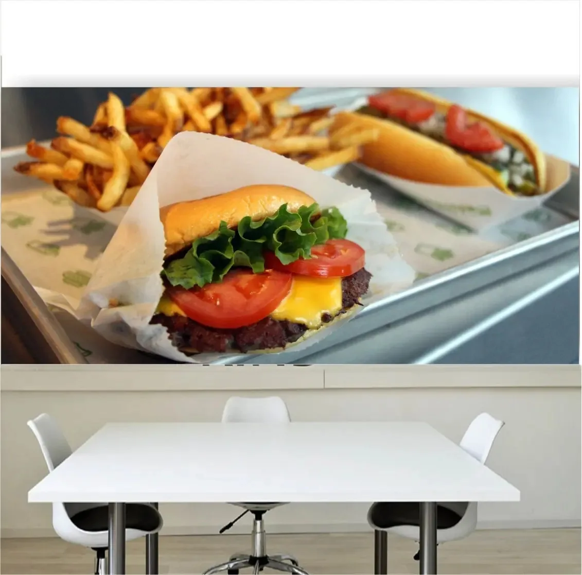 Adesivo Lanche Sanduiche Painel Papel Parede Lanchonete M36 Cor Colorido