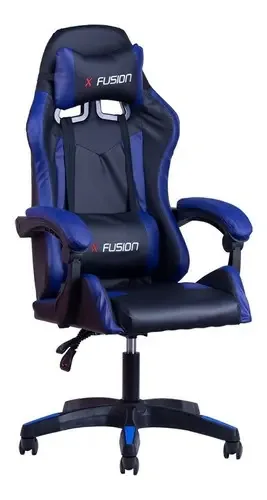 Cadeira Gamer Home Office Preta Com Azul