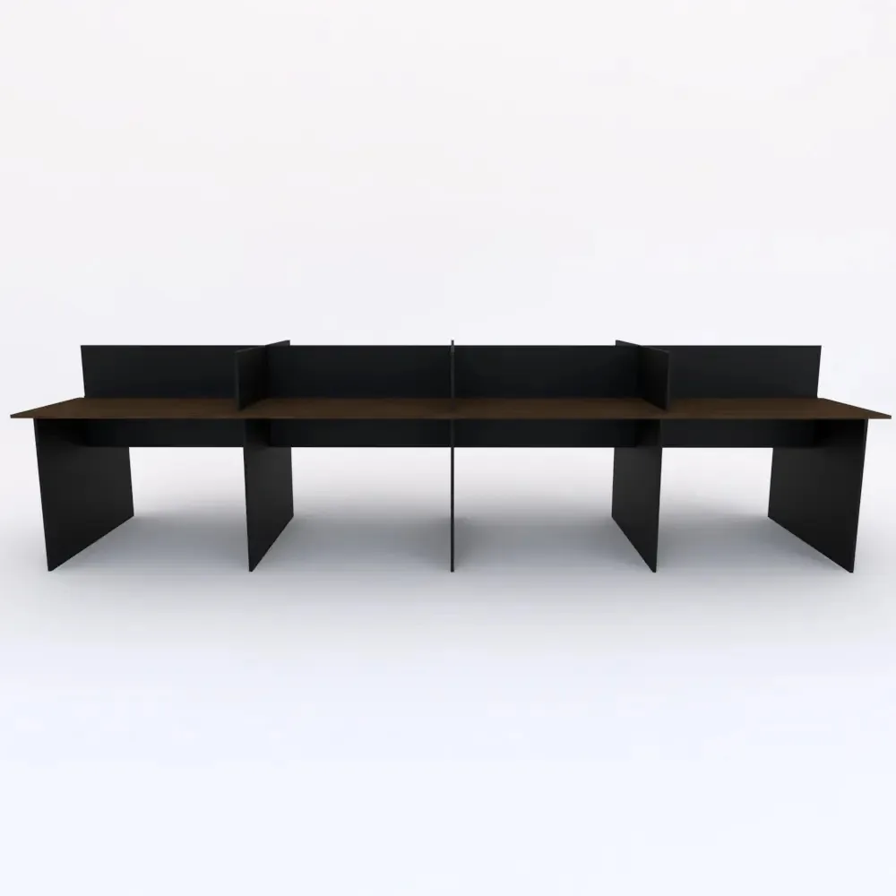 Ibra Estação de trabalho acácia volcano com preto 360cm x 120cm