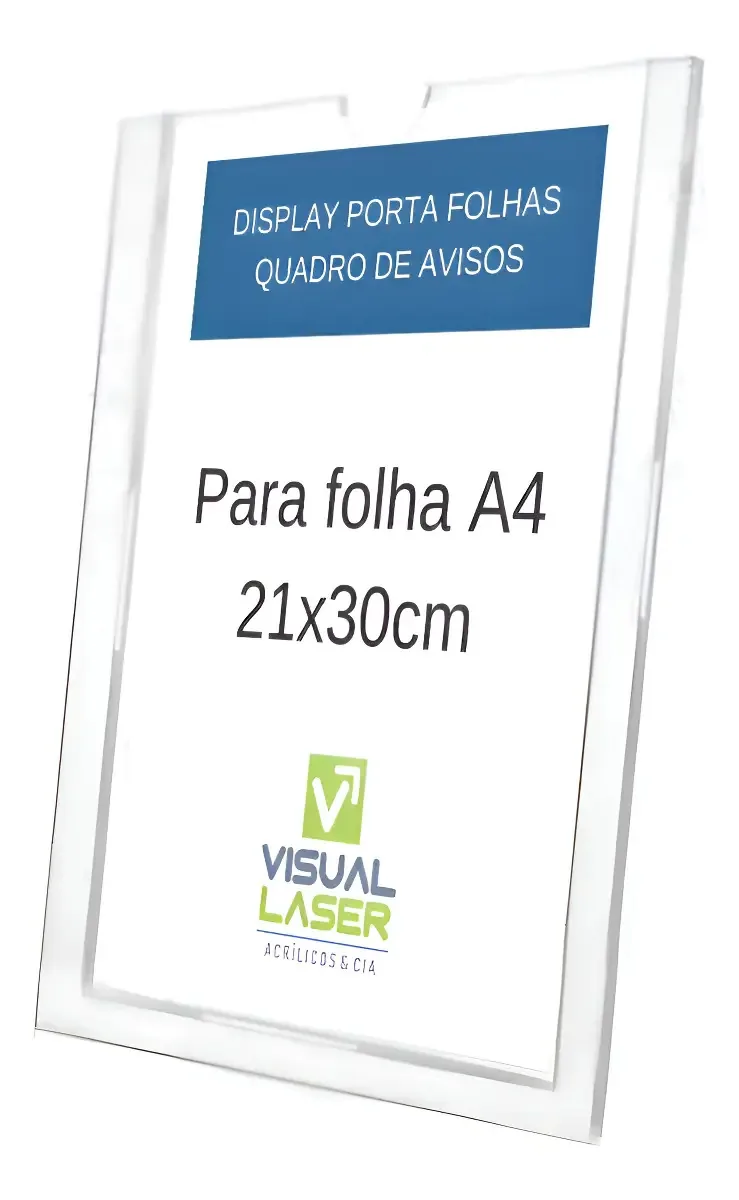 Display De Parede Porta Folha A4 21x30cm Com Fita Adesiva Ps