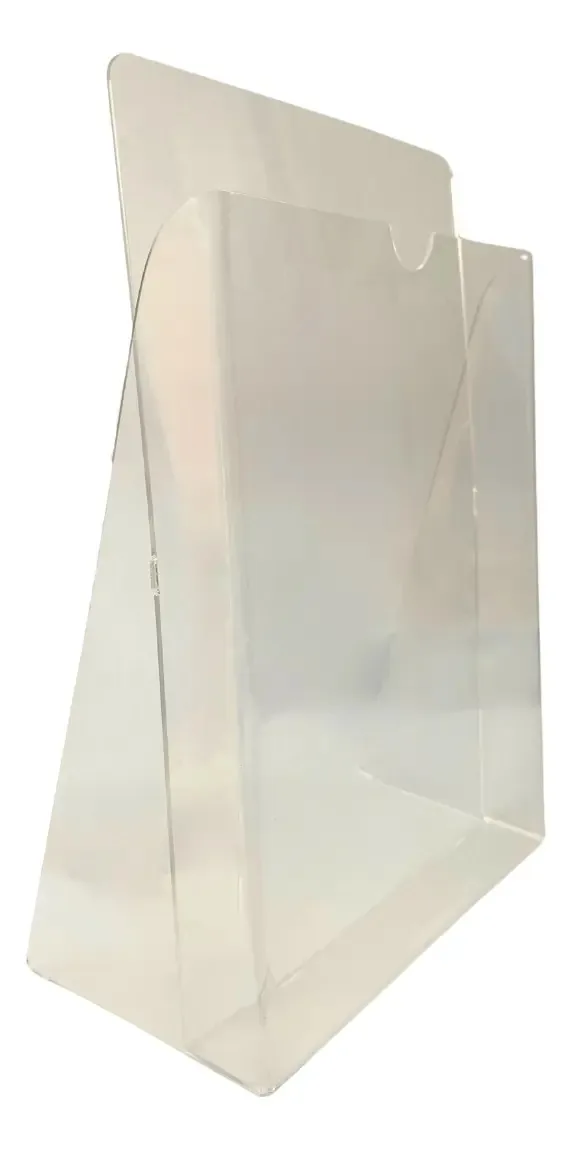 Display Suporte L Balcão Mesa A4 21x30cm Com Bolso Acrílico