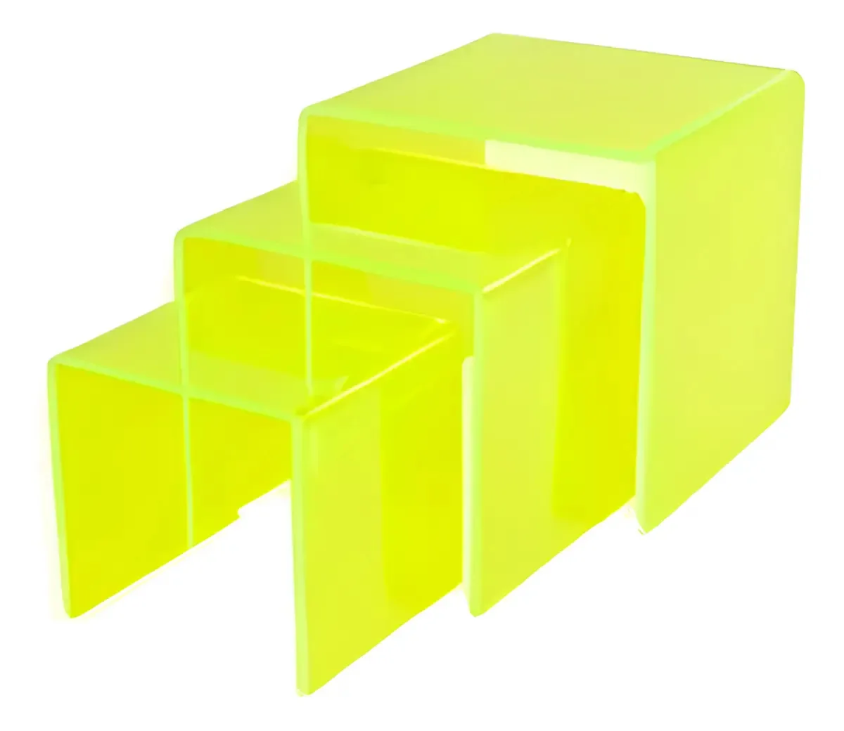 Prateleira Plataforma Para Vitrine Loja 3 Peças Kit Cor Verde Limão
