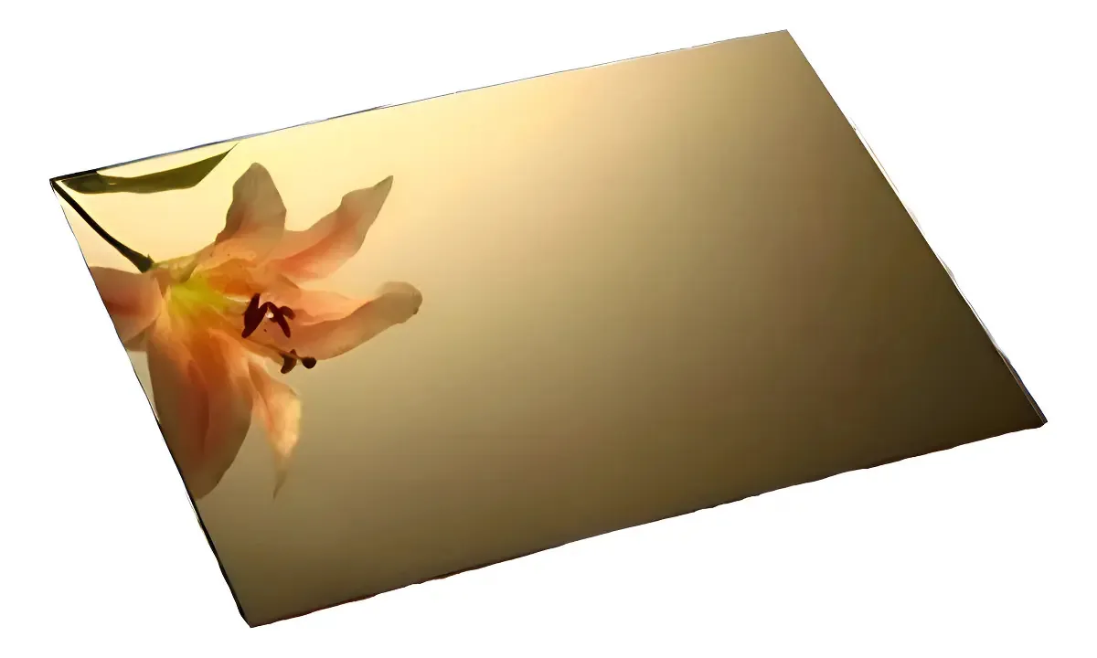 Chapa Espelho Dourado Acrílico 60x40cm