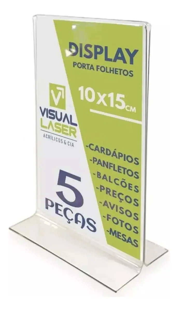 Display De Mesa Kit 5pç 10x15 A6 T Invertido Porta Folheto