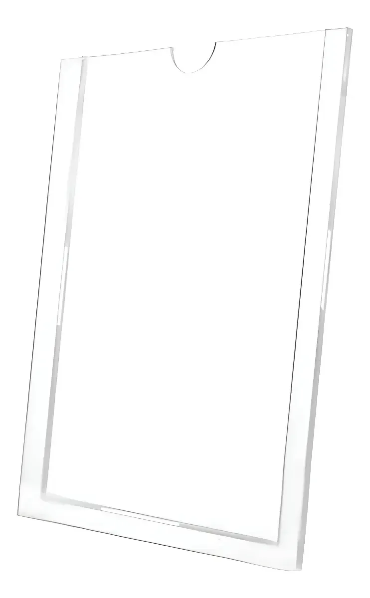 Display Acrílico Parede Porta Folha A4 - Kit 10 Pç Com Fita Transparente