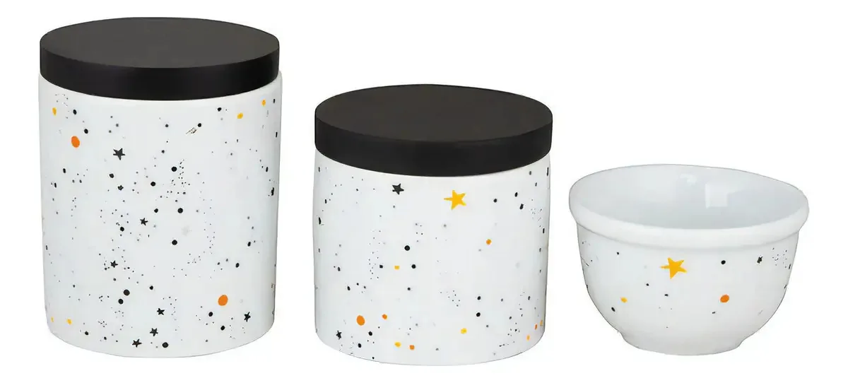 Kit Higiene Universo Preto E Branco
