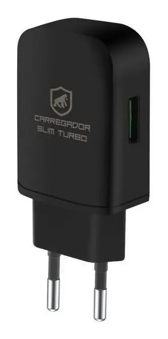Carregador De Tomada Turbo Slim - Gshield Cor Preto