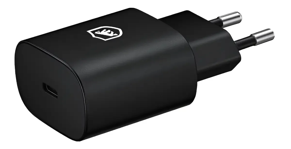 Carregador de Parede Turbo Rápido Tipo C - Qc 3.0 - Até 25 Watts Certificado Anatel - Preto - Gshield