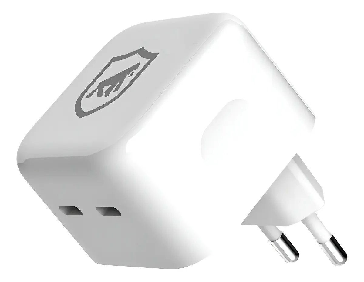 Carregador de Parede Universal Turbo Power Delivery 35W Duplo Tipo C, Compatível com iPhone e Certificado Anatel, Branco Gshield