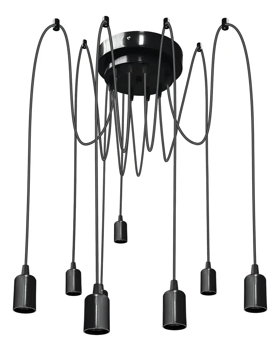 Thomas Edison Para 8 Lâmpadas Preto