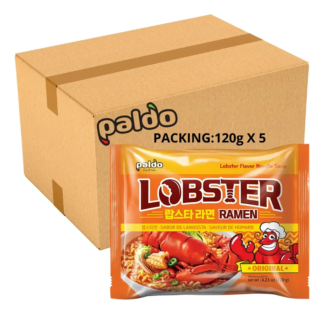 Kit 5 Pacotes Lamen Coreano Paldo Lobster 120g X 5