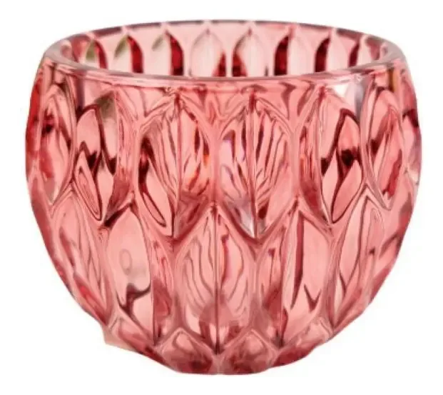 Porta Velas Marsala De Vidro Cod10387