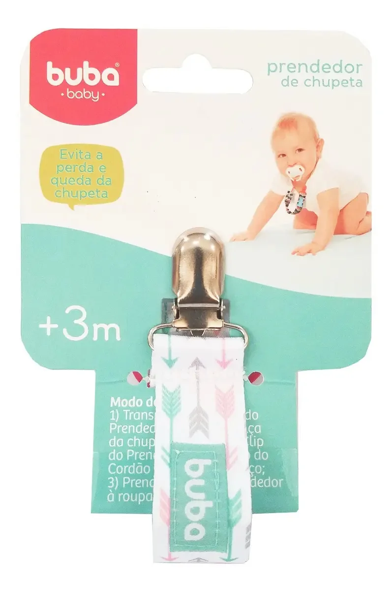 Prendedor De Chupetas Menina Flecha Rosa Buba 10668