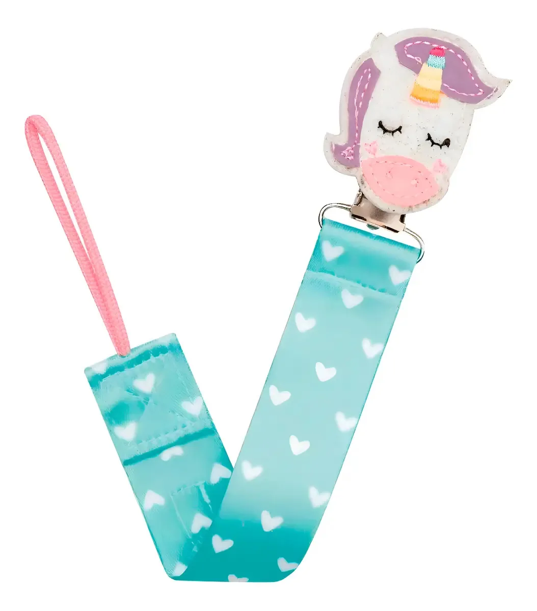 Prendedor De Chupetas Animal Fun Unicórnio +3 Meses Buba Cor Verde