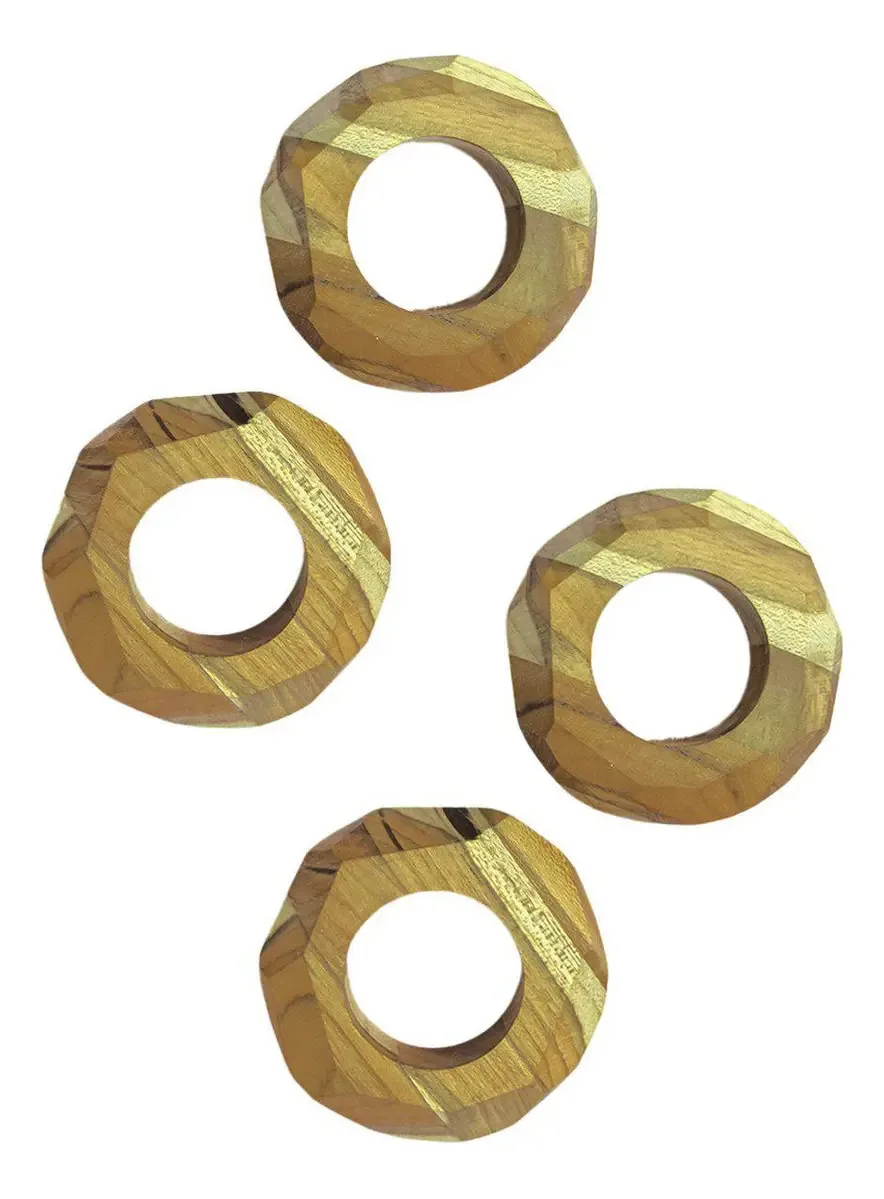 Conjunto 4 Argolas Para Guardanapos Teca