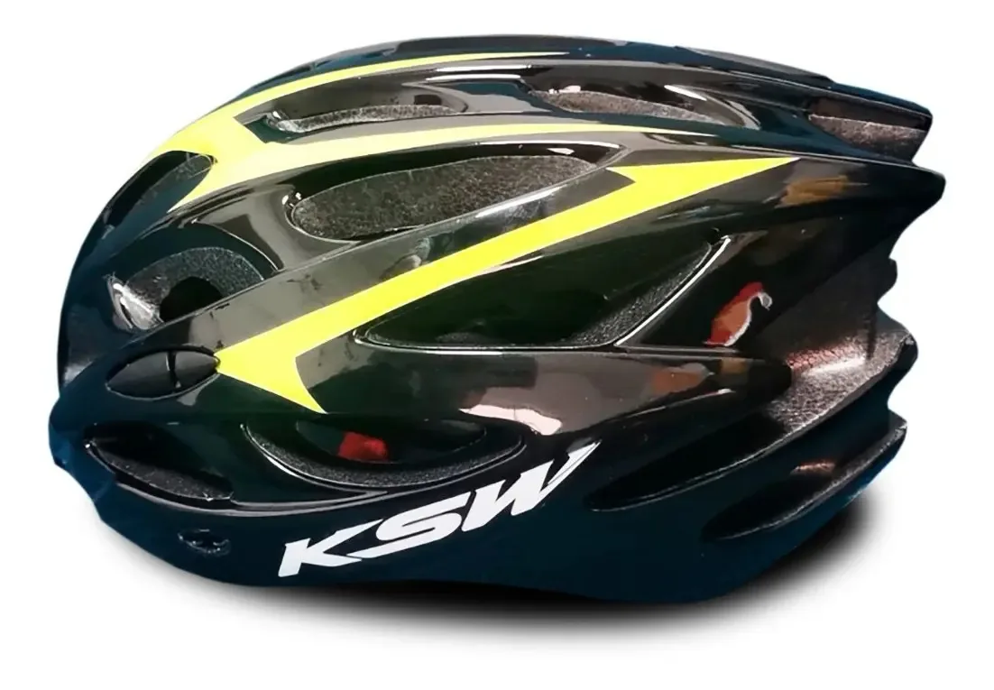 Capacetes Mtb Super Leve Aro 29 Uso Adulto Cor Preto C/ Amarelo Tamanho G