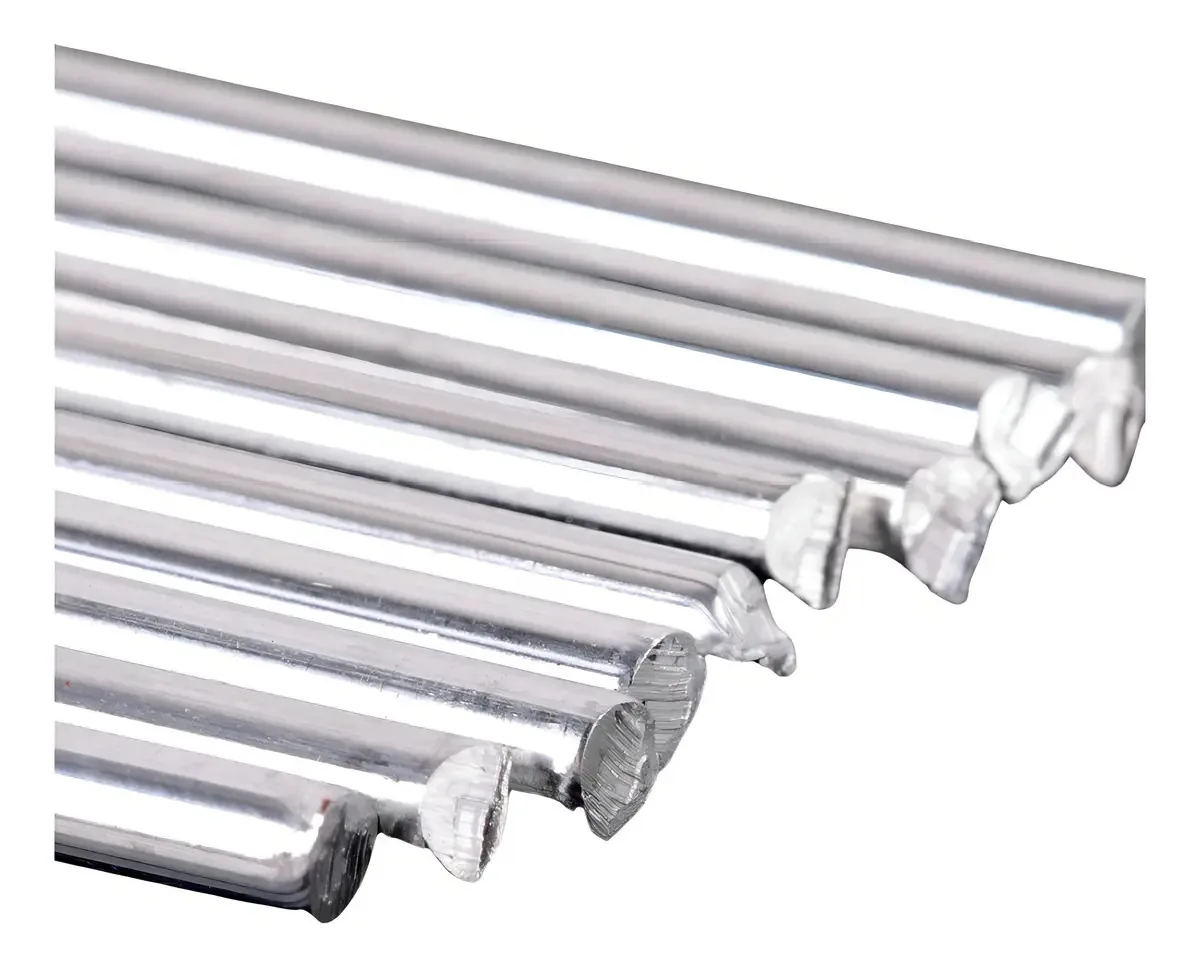 6 Pinos Varetas Alumino 1/4 6 Milímetros X 50cm Cutelaria Cabo Prateado