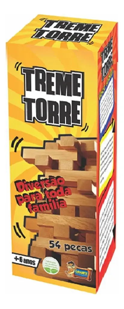 Jogo Treme Torre Com Peças Em Madeira - 54 Peças