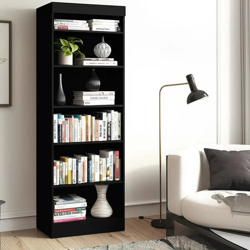 Estante Para Livros Livreiro Organizador Multiuso De Madeira Cor Preto