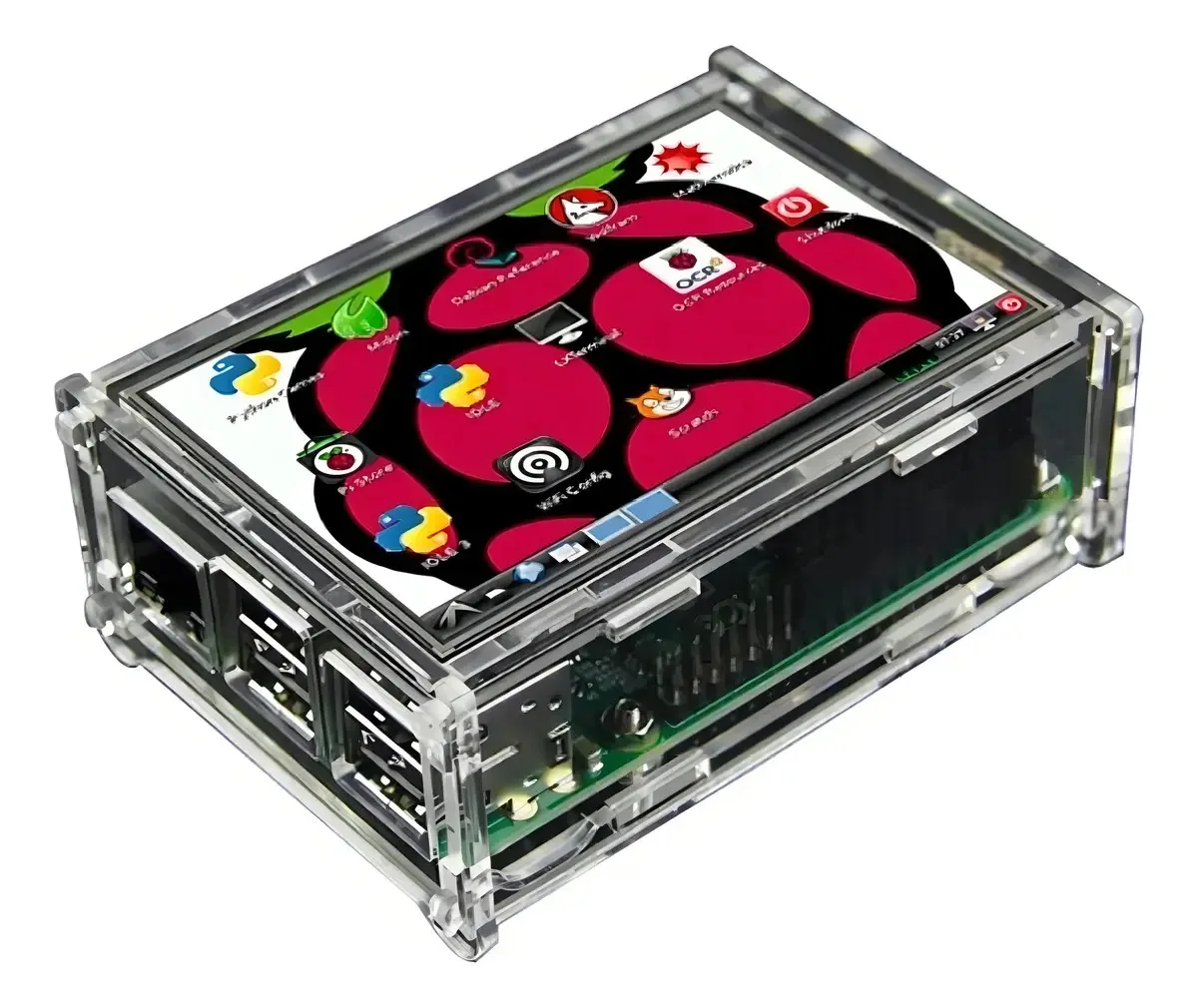 Display Lcd 3.5 Touch Para Raspberry Pi 3 Pi3 + Case