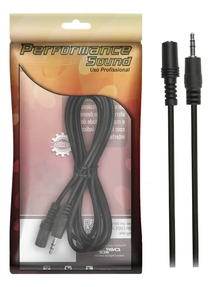 Cabo Extensor P2 J2 Stereo 1.8m Preto Alltech Áudio Vídeo