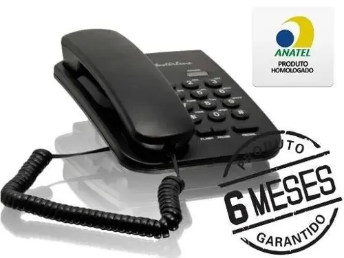 Telefone Masterline Mesa E Parede Chave Bloqueio Grafite