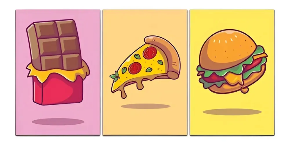 Kit Placas Quadros Decorativos 3 Pçs 20x30 Fast Food