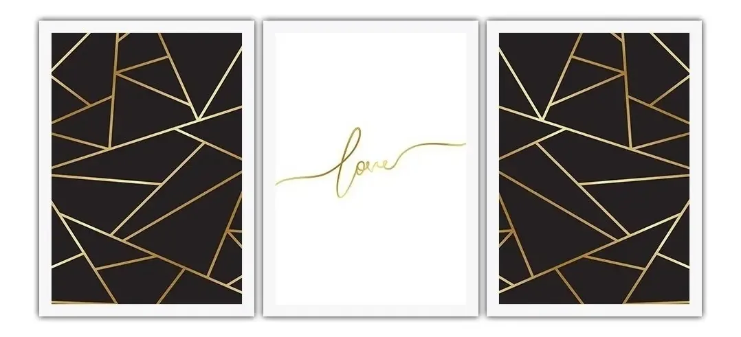 Conjunto Quadros Decorativos 3 Pçs 40x60 Love