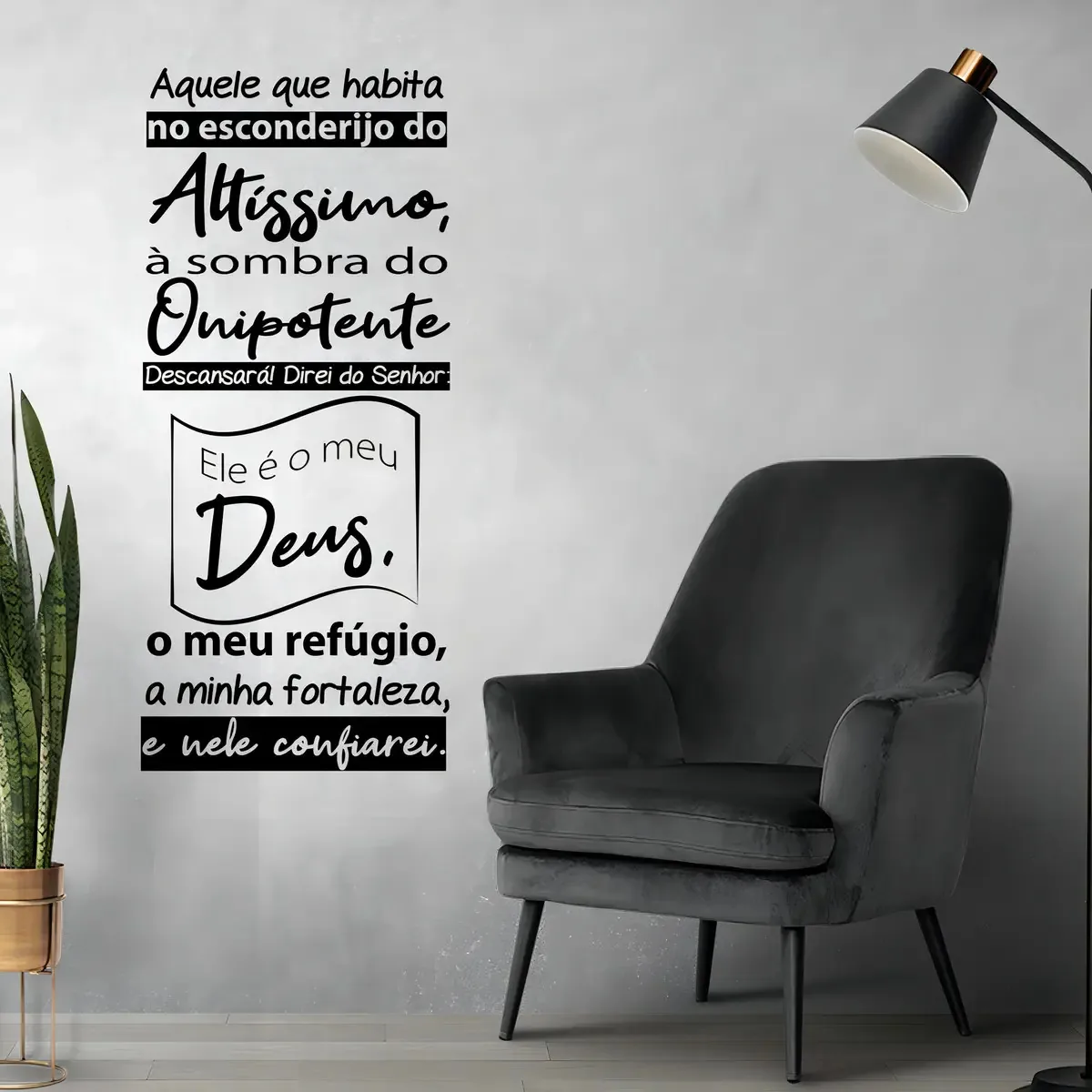 Oração Salmo 91 Adesivo Decorativo Papel Parede Quarto Sala