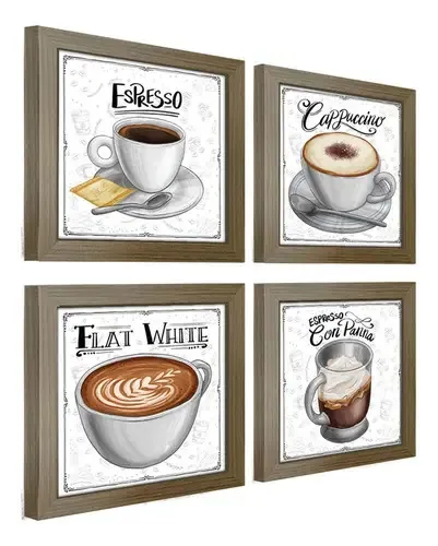 Quadro Decorativo Café Expresso Padaria Cozinha 12x12cm 2