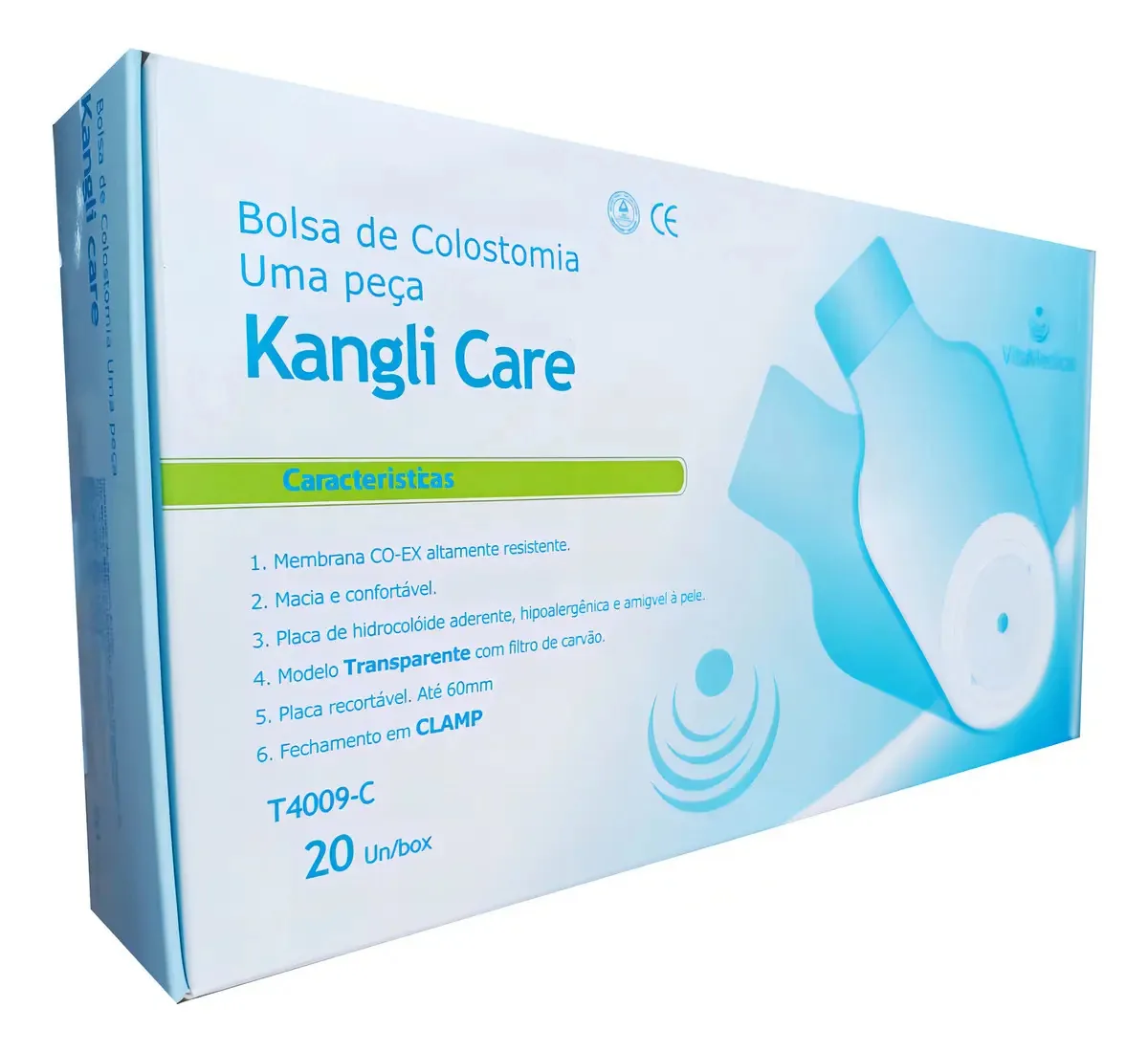 Bolsa De Colostomia 60mm Transparente C/ Tnt E Clamp - 20un