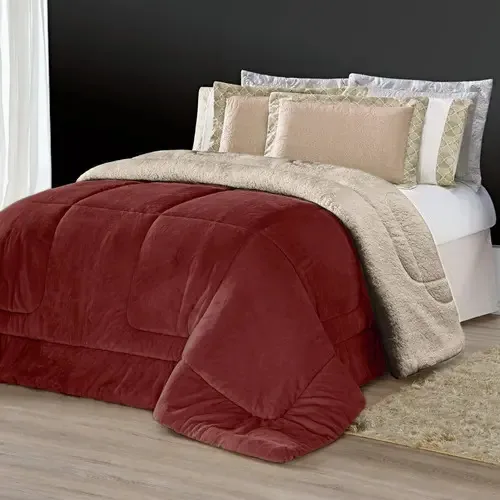 Coberdrom Sherpa Queen Coberta Grossa Inverno Quente Felpuda